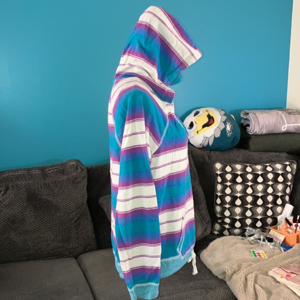 American Eagle Striped Hoodie, Large - Picture 3 of 6